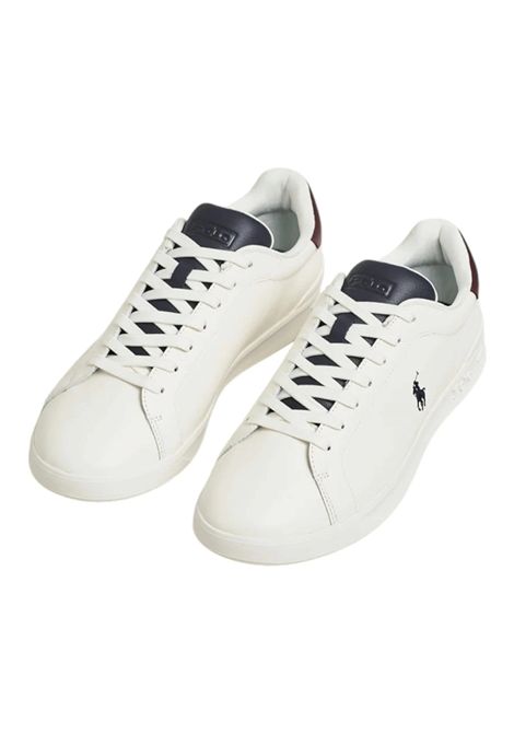 Scarpe Polo Ralph Lauren Heritage Court Bianco Blu Bordeaux Uomo RALPH LAUREN | Sneakers | 809973733-001